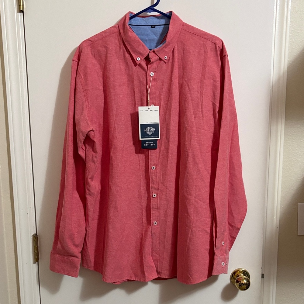 Nautica Men's Red Casual Button-Down Shirt
